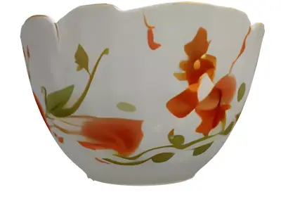 Vintage Floral Ceramic Damaged Bowl Low-poly 3D model