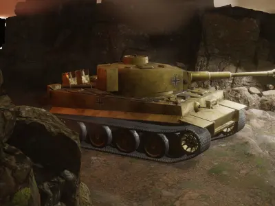 Tiger 1 Game Ready Low-poly 3D model