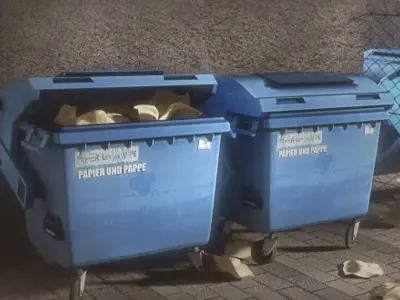 Garbage container with ragdoll settings Free low-poly 3D model