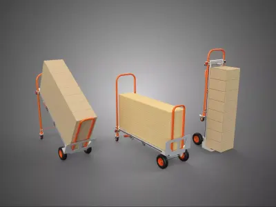 3IN1 CONVERTIBLE FOLDING HANDTRUCK HAND TRUCK CART TROLLEY BOX 3 3D model