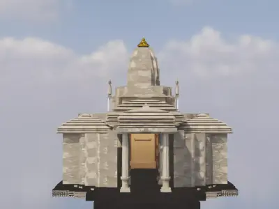 Indian temple Mandir - Game Ready  Low-poly 3D model