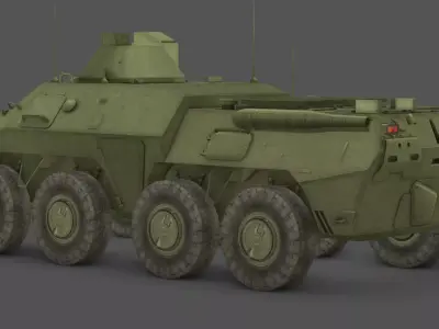 BTR 80 1V152 Armored Vehicle Low-poly 3D model