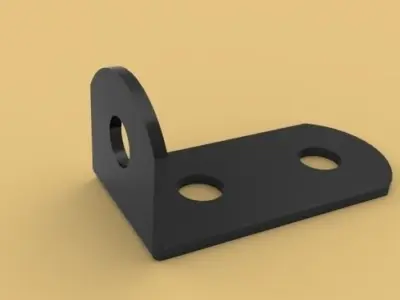 Single Angle Metal Strip 1 x 2 Holes Free 3D model