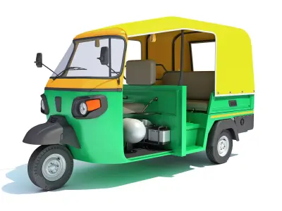 3 Wheeler Taxi Tuk Tuk 3D model