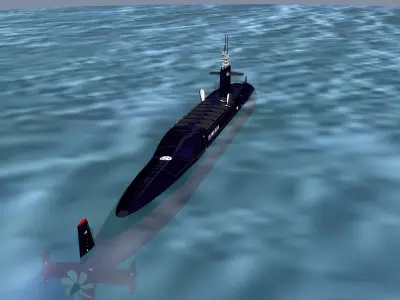 Ben Franklin Class USS Simon Bolivar SSBN-641 3D model