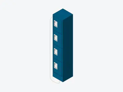 Locker - Metal - Locka - Sports - Four Tier Low-poly 3D model