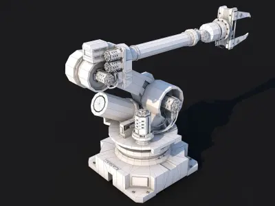 Industrial Robot Arm Low-poly 3D model get