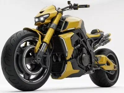 Urban Streetfighter High-Poly Concept Motorcycle 3D model