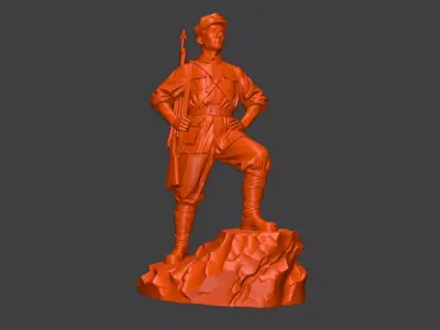 Military sculpture warrior  military battle war hero  soldier 3D print model 14