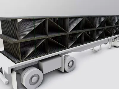CARGO MODELS FOR TRUCK TRAILER-Roof Modul Type-4 3D model