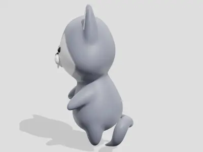 Cute little gray wolf  3D model