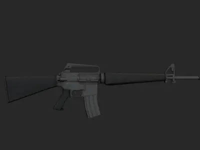 M16A1 rifle Low-poly 3D model