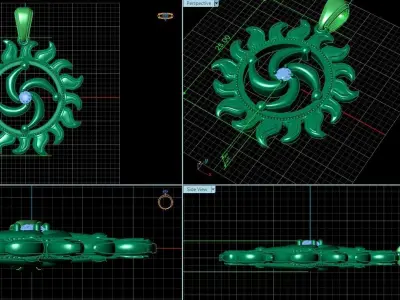 sun pendant Slavic symbols 1155 3D print model