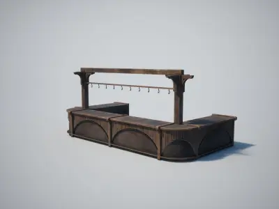 Wood Bar Tavern Low-poly 3D model