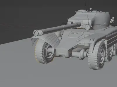 tank panhard EBR LOW POLY Low-poly 3D model