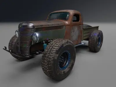 Custom Off Road Truck Low-poly 3D model