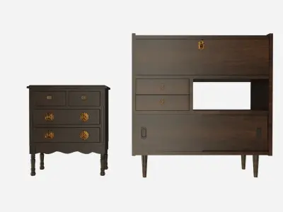 3D Model Old-fashioned Furniture from the 50th  3D model