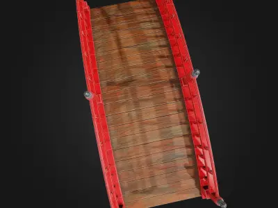 Japanese Red brigde torii garden low poly gameready VR AR Low-poly 3D model