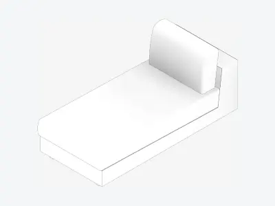 Seat - Sofa - Simplicity - Comfort - Chaise - No Arm Low-poly 3D model