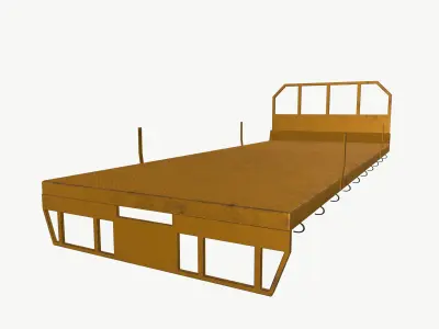 Flat bed trailer 3D model