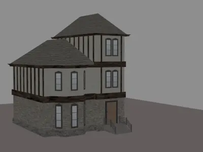 Medieval House Low-poly 3D model 3