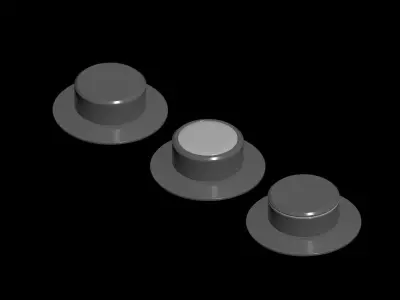 SET of ROTARY SWITCHES collection in high quality 3D model