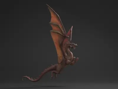 Mythical Dragon Creature Flying 3D model