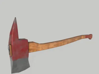 Fire axe Low-poly 3D model 6