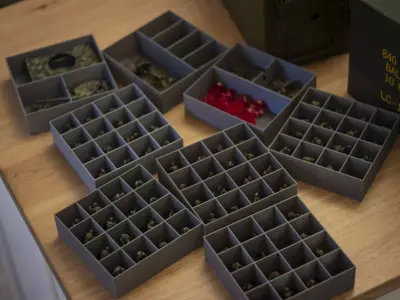 Ammo-Box Inlays for military tabletop games 3D print model
