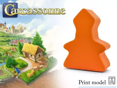 Stylized Abbot Meeple  Board Game Asset  03 3D print model