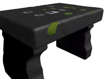Ancient Engraved Stone Bench Low-poly 3D model