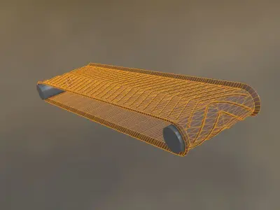 Rubber Conveyor Belt Shape Keys-Animation Low-poly 3D model