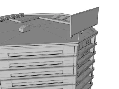 Background high rise optimized building 1 Low-poly 3D model