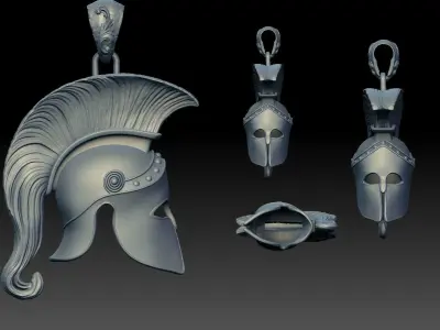 spartan Corinthian  Greek  helmet pendant  3D print model
