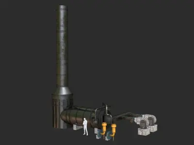 Industrial Thermo Oxidizer Low-poly 3D model