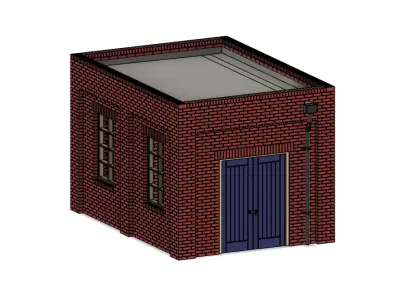 Model Railway Small Brick Boiler House Building 3D print model