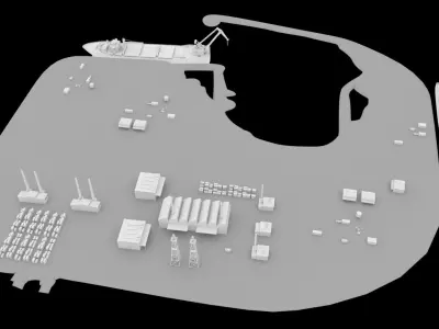 Upper Zakum oil field second largest offshore oilfield 3D model
