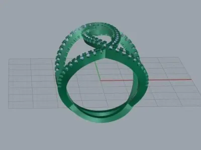 Designer Ladies Ring 3d Print Model 3D print model