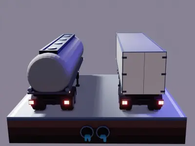Truck Trailers Low-poly 3D model