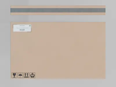 Long Deep Cardboard Box - Rigged and Fully Customizable Low-poly 3D model