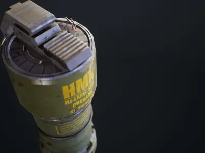 Sci-Fi Grenade Low-poly 3D model 3