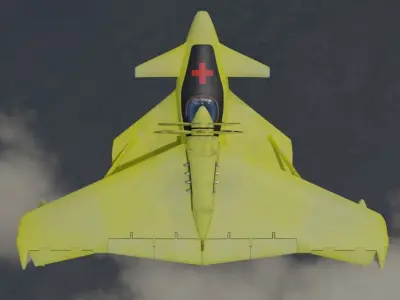 Paramedic airplane Low-poly 3D model