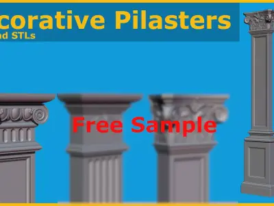 Decorative pilasters 3D model - Free Sample Free 3D model