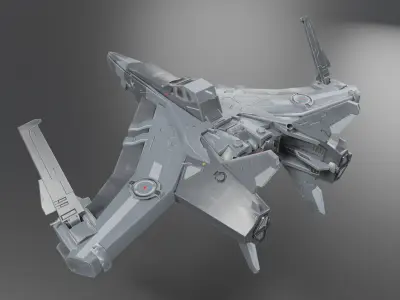 Scifi Spaceship Low-poly 3D model