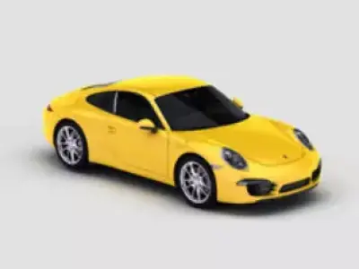 Porsche 991 yellow high precision model with map 3D model