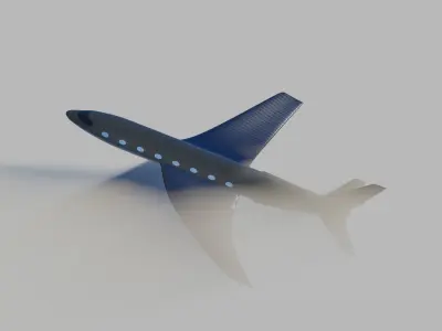 Futuristic plane Concept 3D Free low-poly 3D model