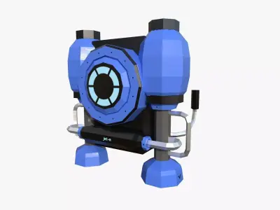 Jetpack Low Poly E03 - SciFi Character Design Low-poly 3D model