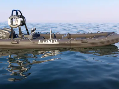 Inflatable Boat Low-poly 3D model