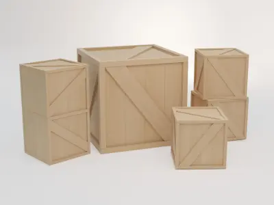 Stylized Boxes and Crates Collection 3D model