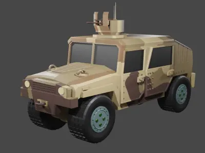 assault humvee Low-poly 3D model